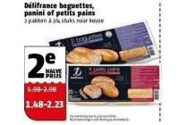 delifrance baguettes panini of petits pains