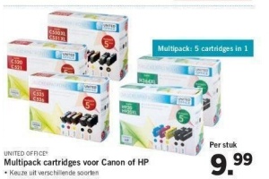 multipack cartridges voor canon of hp