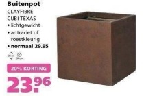 buitenpot clayfibre cubi texas