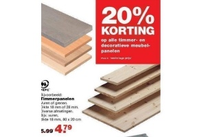 20 korting timmer en decoratieve meubelpanelen