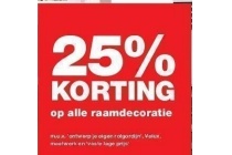 25 korting op alle raamdecoratie