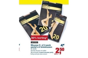 mousse 2 of 4 pack panty s of kniekousen