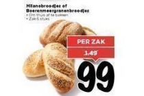 milanobroodjes of boerenmeergranenbroodjes