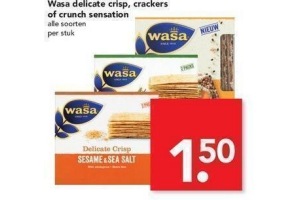 wasa delicate crisp crackers of crunch sensation