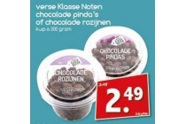 verse klasse noten chocolade pinda s of chocolade rozijnen