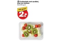 fruitsalade met aardbei kiwi en meloen