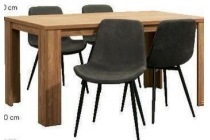 setvoordeel 1 tafel matthias 159x90 cm 4 stoelen norman