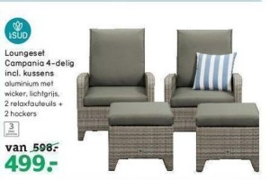 loungeset campania 4 delig incl kussens