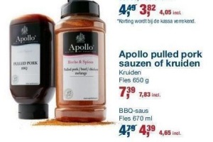 apollo pulled pork sauzen of kruiden