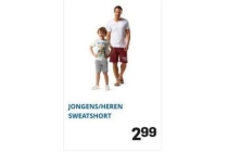 jongens heren sweatshort