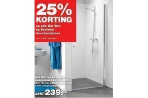 25 korting op alle get wet by sealskin douchecabines
