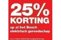 25 korting op al het bosch elektrisch gereedschap