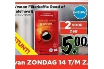g woon filterkoffie rood of cafeinevrij