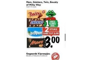 mars snickers twix bounty of milky way