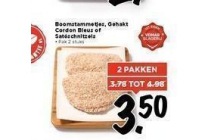 boomstammetjes gehakt cordon bleus of sateschnitzel