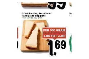 grana padano pecorino of parmigano reggiano
