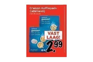g woon koffiepads caffeinevrij