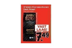 g woon espressobonen dark roast