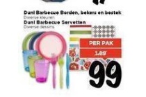 duni barbecue borden beker en bestek