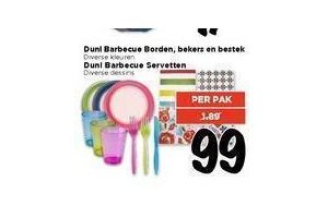 duni barbecue borden beker en bestek