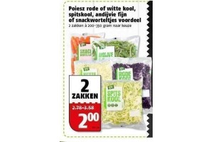 poiesz rode of witte kool spitskool andijvie fijn of snackworteltjes voordeel