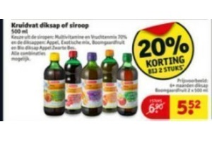 kruidvat diksap of siroop 20 korting bij 2 stuks