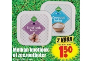 melkan knoflook of zeezoutboter