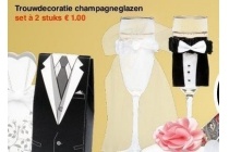 trouwdecoratie champagneglazen