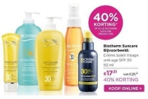 40 korting op alle biotherm suncare producten