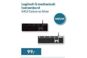 logitech g mechanisch toetsenbord g413 carbon en silver