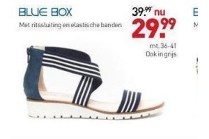 blue box met ritssluiting en elastische banden