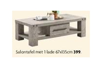 salontafel met 1 lade 67x135cm