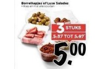 borrelhapjes of luxe salades