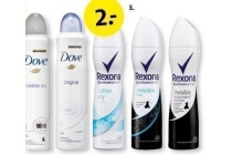 dove 250 ml of rexona 200 ml voordeelpak