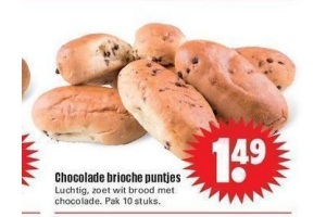 chocolade brioche puntjes