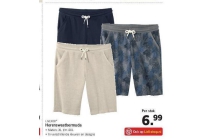 herensweatbermuda voor eur6 99