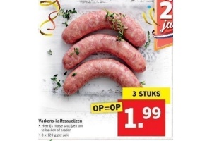 varkens kalfssaucijzen voor eur1 99