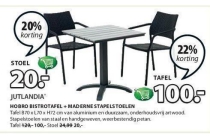 hobro bistrotafel maderne stapelstoelen