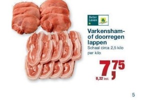 varkensham of doorregen lappen