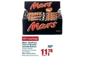mars snickers twix of bounty toonbankdoos