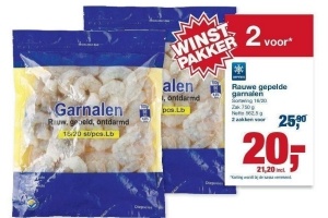 rauwe gepelde garnalen