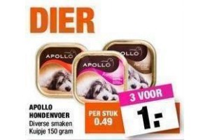 apollo hondenvoer nu 3 stuks voor eur1