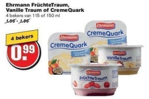 ehrmann fruechtetraum vanille traum of cremequark
