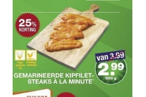 gemarineerde kipfiletsteaks a la minute