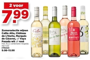 zomerselectie wijnen callia alta chateau de l horte marques de caceres of vaya pasada wit of rose