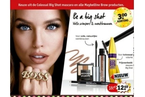 colossal big shot mascara en alle maybelline brow producten