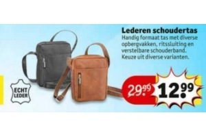 lederen schoudertas