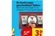 de beste papa geschenkset tattoo