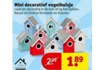 mini decoratief vogelhuisje