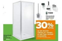 alle douchecabines en wanden en alle tiger sanitair accessoires